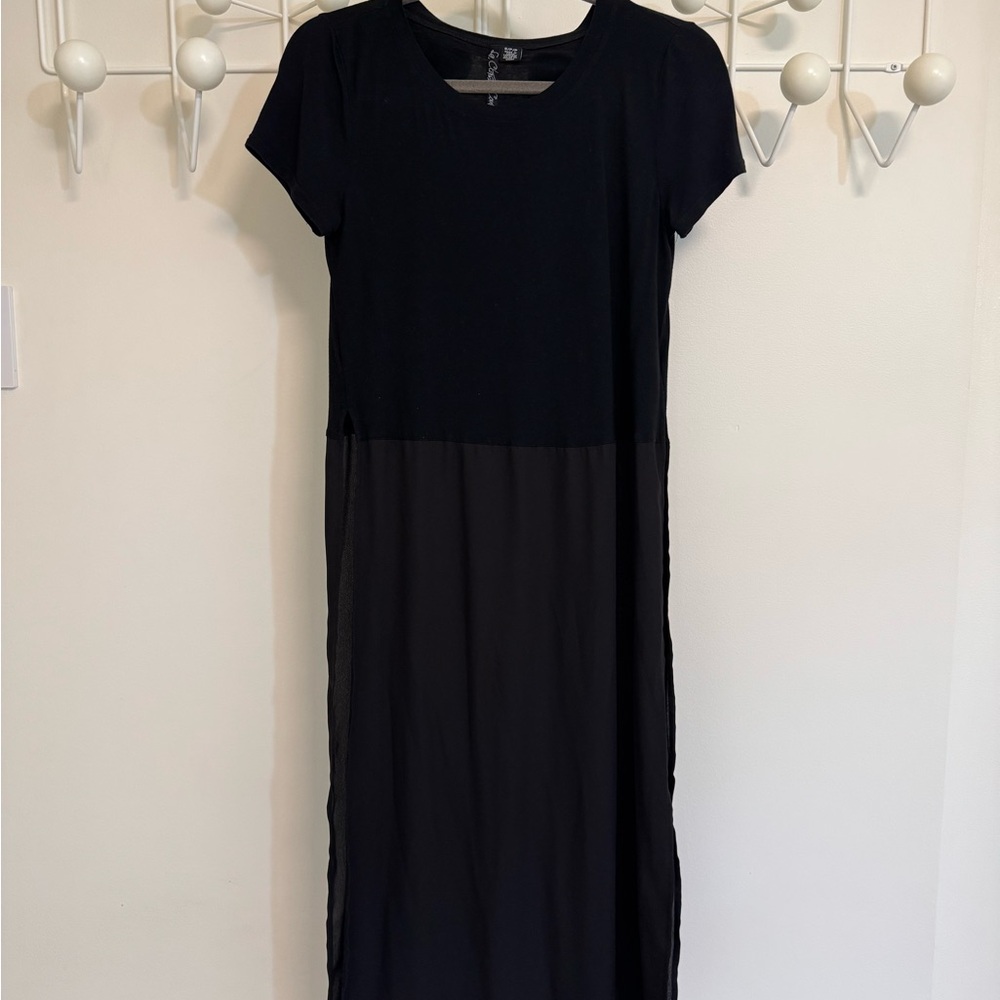 Elegant Black Sheer Panel Dress